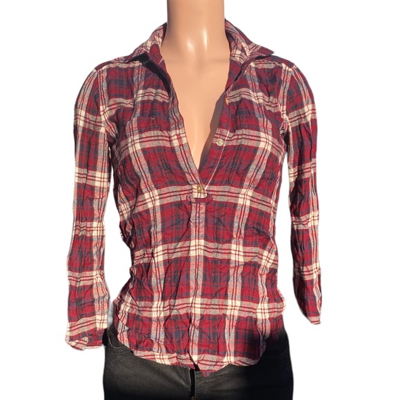 American Eagle Boyfriend Fit Super Soft Flannel XS - Picture 2 of 8